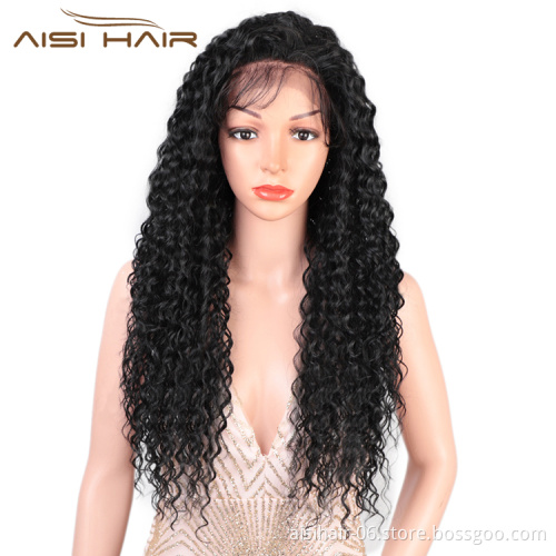 Afro Kinky Curly Wave Long Wavy Deep Wave Front Lace Natural Black Wig Lace Frontal Wig 13x6 Hair Wigs For Black Women
